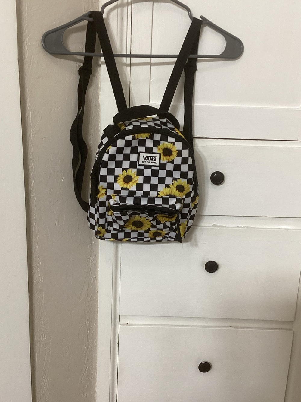 Vans Checkerboard Sunflower Mini Backpack - Black, White & Yellow